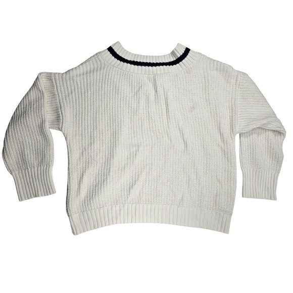 Abercrombie Fitch Cream V Neck Knit Sweater Pullover XL - Picture 2 of 9